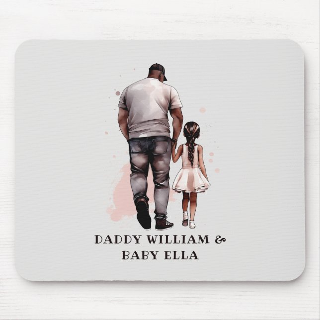 Alfombrilla De Ratón Padre negro y bonos de la hija (8) (Frente)