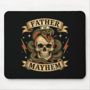 Alfombrilla De Ratón Padre Retro del Caos Cráneo Duro Motero Papá