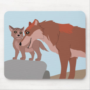 Alfombrilla De Ratón Padre Wolf y Pup