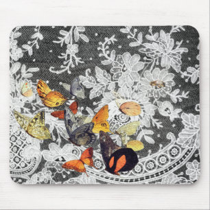 ALFOMBRILLA DE RATÓN PADS DE MOUSE NEGRO ANTIGUO LACE PATTERS