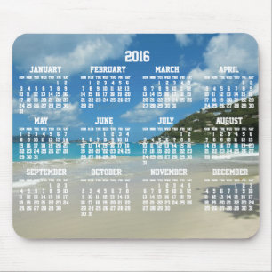 Alfombrilla De Ratón Pads de ratón Beach Yearly Calendar 2016