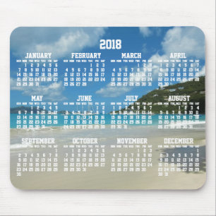 Alfombrilla De Ratón Pads de ratón Beach Yearly Calendar 2018