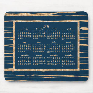 Alfombrilla De Ratón Pads de ratón de Relieve metalizado dorado azul an
