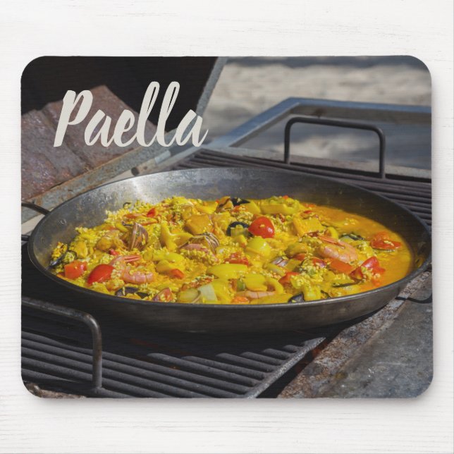 Alfombrilla De Ratón Paella se prepara en un regalo a la parrilla para  (Frente)