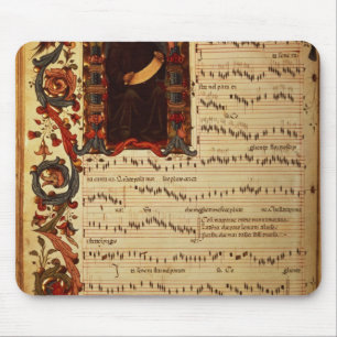 Alfombrilla De Ratón Página de la notación musical con historiated