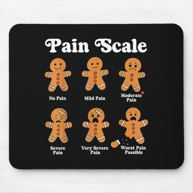 Alfombrilla De Ratón Pain Scale Funny Gingerbread Christmas Nurse Pain  (Frente)