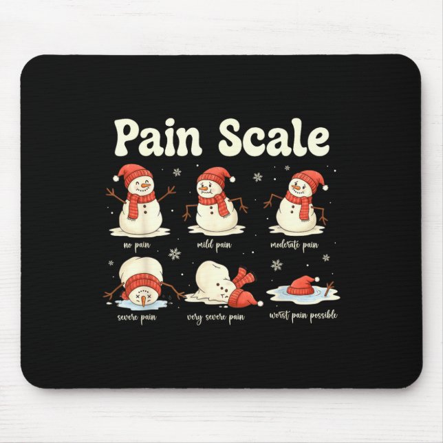 Alfombrilla De Ratón Pain Scale Snowman Funny Nurse Christmas Icu Nurse (Frente)