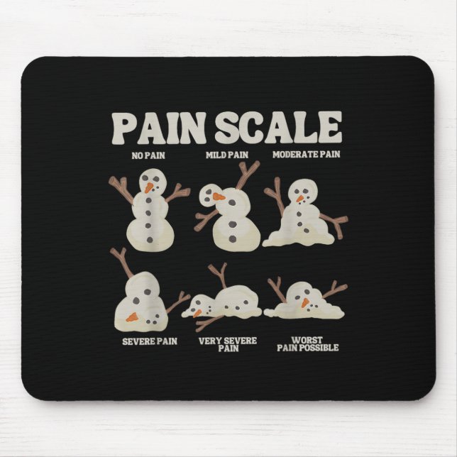 Alfombrilla De Ratón Pain Scale Snowman Funny Nurse Christmas Icu Nurse (Frente)