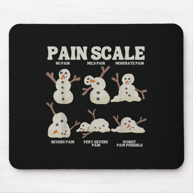 Alfombrilla De Ratón Pain Scale Snowman Nurse Christmas Xmas Snow Pajam (Frente)