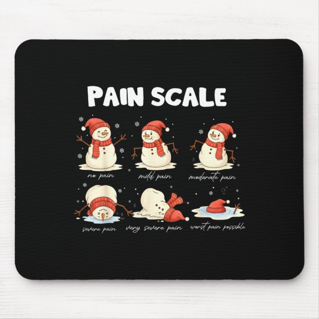 Alfombrilla De Ratón Pain Scale Snowman Nurse Christmas Xmas Snow Pajam (Frente)