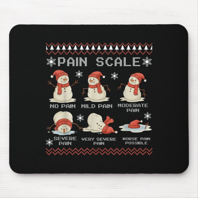 Alfombrilla De Ratón Pain Scale Snowman Pain Essment Trauma Nurse Ugly  (Frente)