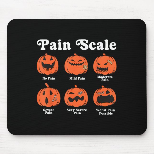Alfombrilla De Ratón Pain Scale Soky Pumpkin Fall Halloween Trauma Nurs (Frente)