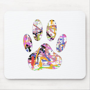 Alfombrilla De Ratón Paint Splatt Dog Paw Print