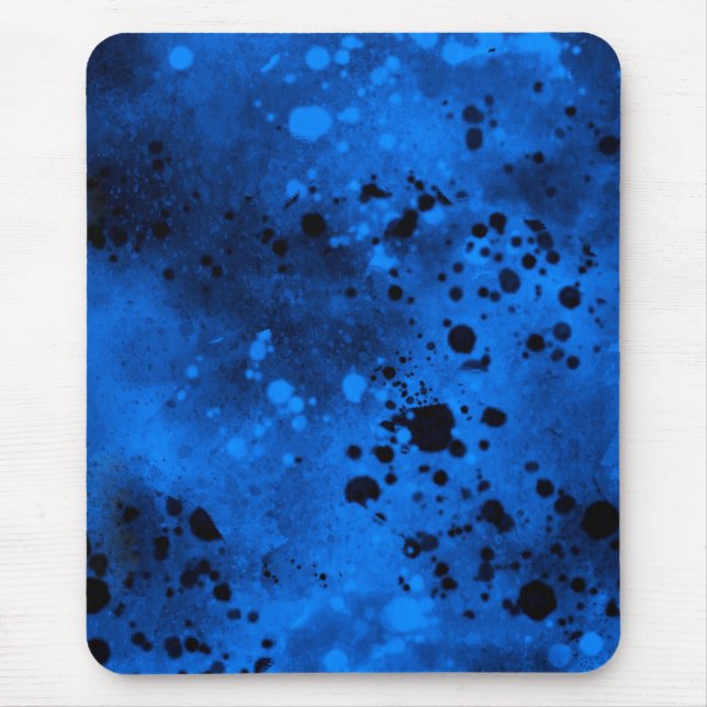 Alfombrilla De Ratón Paint Splatt Efecto Azul y Negro (Frente)
