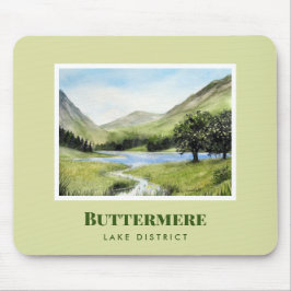 Alfombrilla De Ratón Paintaje paisajístico acuarela de la Buttermere de