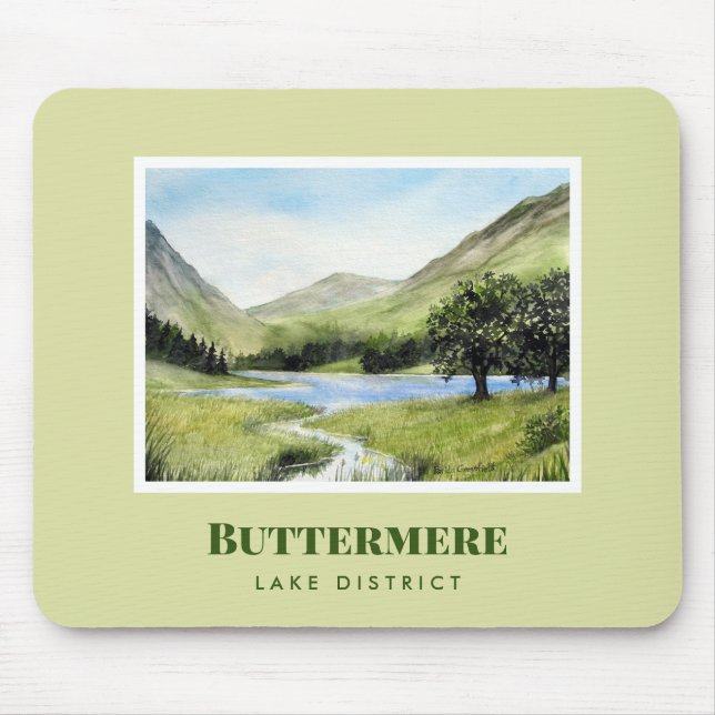 Alfombrilla De Ratón Paintaje paisajístico acuarela de la Buttermere de (Frente)