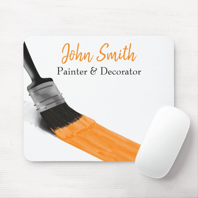 Alfombrilla De Ratón Painting Painter Service Company Brush Orange (Con ratón)