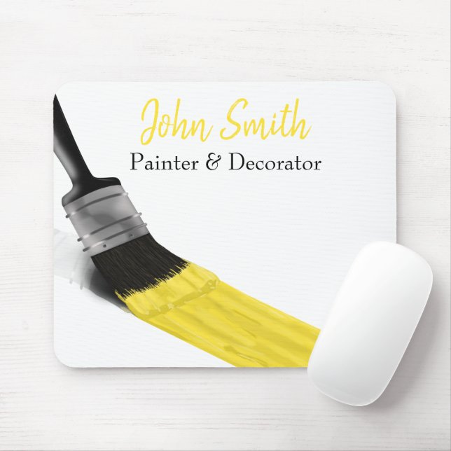 Alfombrilla De Ratón Painting Painter Service Company Brush Yellow (Con ratón)