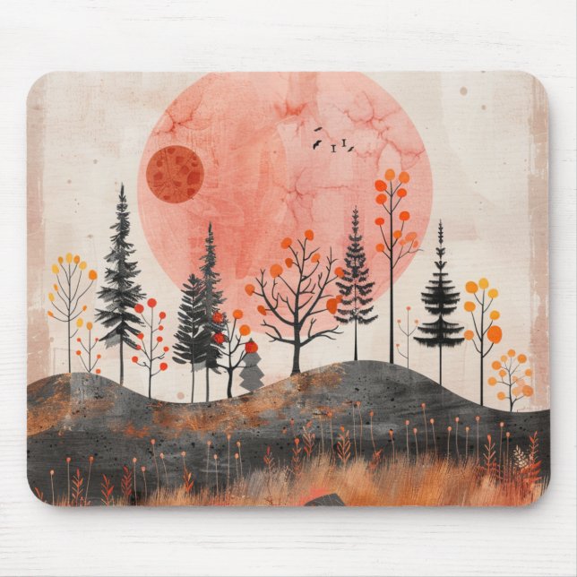 Alfombrilla De Ratón Paisaje abstracto de Boho (13) (Frente)