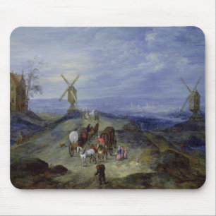 Alfombrilla De Ratón Paisaje con dos molinoes de viento, 1612