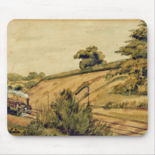 Alfombrilla De Ratón Paisaje con el tren, 1854 (w/c y lápiz en pape