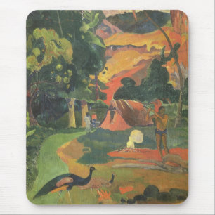 Alfombrilla De Ratón Paisaje con pavos reales de Paul Gauguin