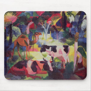 Alfombrilla De Ratón Paisaje con vacas y un camello