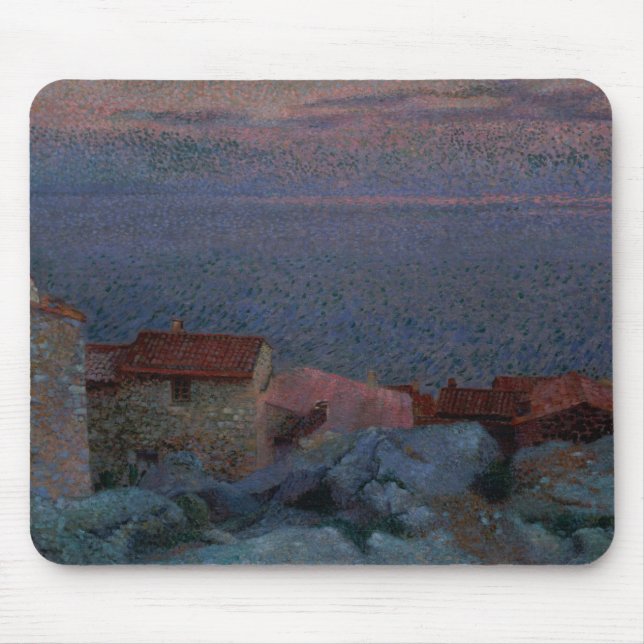 Alfombrilla De Ratón Paisaje costero (aceite en lona) (Frente)