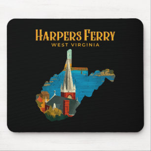 Alfombrilla De Ratón paisaje de harpers ferry virginia occidental mapa