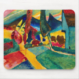 Alfombrilla De Ratón Paisaje de Kandinsky con dos álamos
