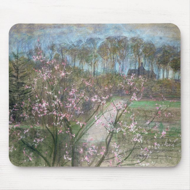 Alfombrilla De Ratón Paisaje de la primavera (Frente)