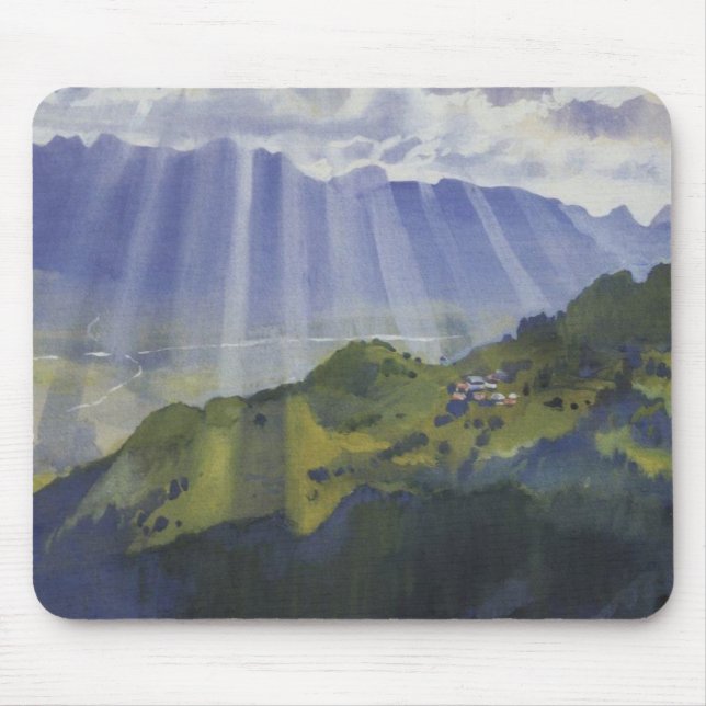 Alfombrilla De Ratón Paisaje de montaña en Suiza (Serebriakova) (Frente)
