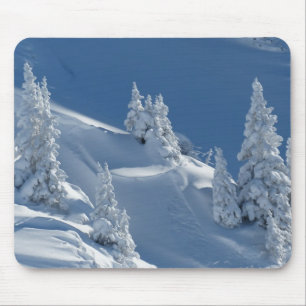 Alfombrilla De Ratón Paisaje de nieve blanca