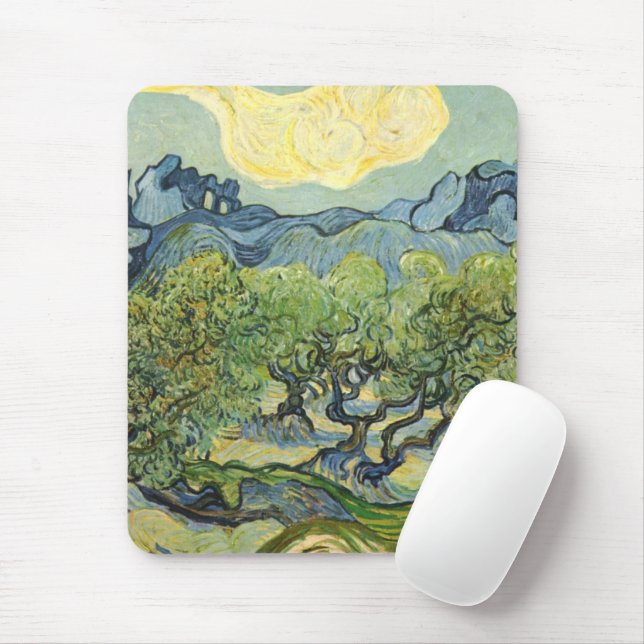 Alfombrilla De Ratón Paisaje de Olive Vincent Willem van Gogh (Con ratón)