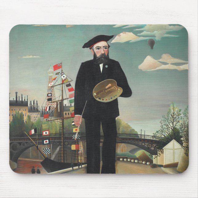 Alfombrilla De Ratón Paisaje De Retrato Mío 1890, Henri Rousseau (Frente)