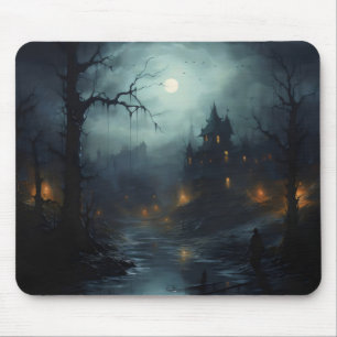 Alfombrilla De Ratón Paisaje de terror de fantasía oscura
