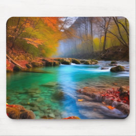 Alfombrilla De Ratón Paisaje del río Otoño Tranquilo