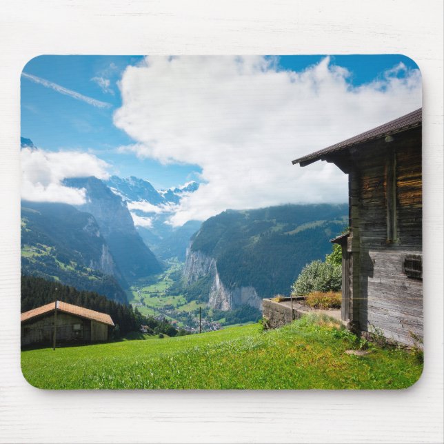 Alfombrilla De Ratón Paisaje en el valle de Lauterbrunnen, Suiza (Frente)