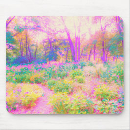 Alfombrilla De Ratón Paisaje iluminado en los jardines rosados y corale
