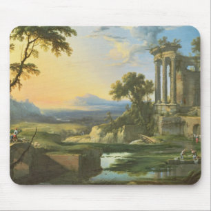 Alfombrilla De Ratón Paisaje italiano con ruinas
