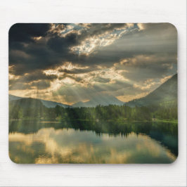 Alfombrilla De Ratón Paisaje - Lago, Árboles, Montañas y Cielo