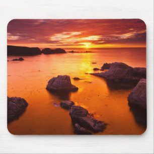 Alfombrilla De Ratón Paisaje marino naranja, puesta de sol, California