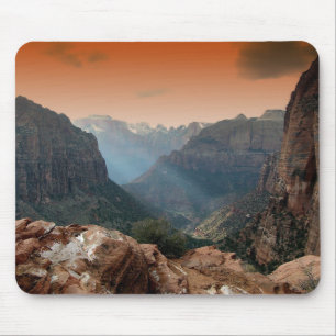 Alfombrilla De Ratón Paisaje montañoso del Parque Nacional Zion
