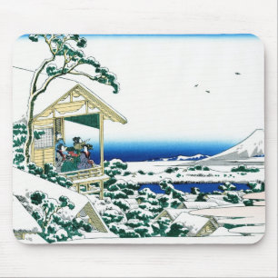 Alfombrilla De Ratón Paisaje oriental fresco de la opinión de Hokusai