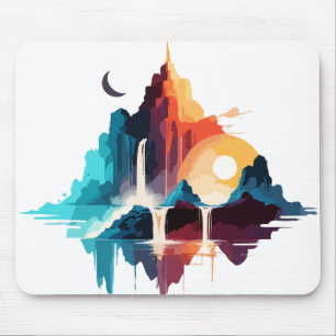 Alfombrilla De Ratón Paisaje Sereno Tranquilo Montañas Naturales Tranqu