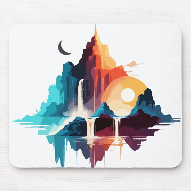 Alfombrilla De Ratón Paisaje Sereno Tranquilo Montañas Naturales Tranqu (Frente)