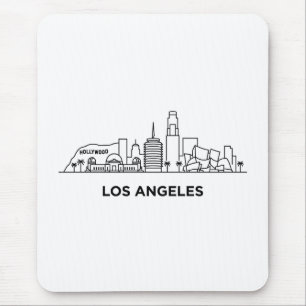 Alfombrilla De Ratón Paisaje Urbano de Los Ángeles Minimalista Arte de 