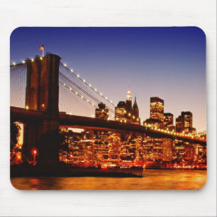 Alfombrilla De Ratón Paisaje urbano de Nueva York con el puente sobre