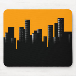 Alfombrilla De Ratón paisaje urbano naranja