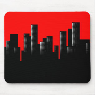 Alfombrilla De Ratón paisaje urbano rojo
